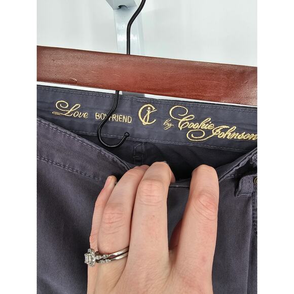 Cookie Johnson Women Gray Mid Rise Boyfriend Slim Leg Button Closer Jean Size 36 - Picture 3 of 5